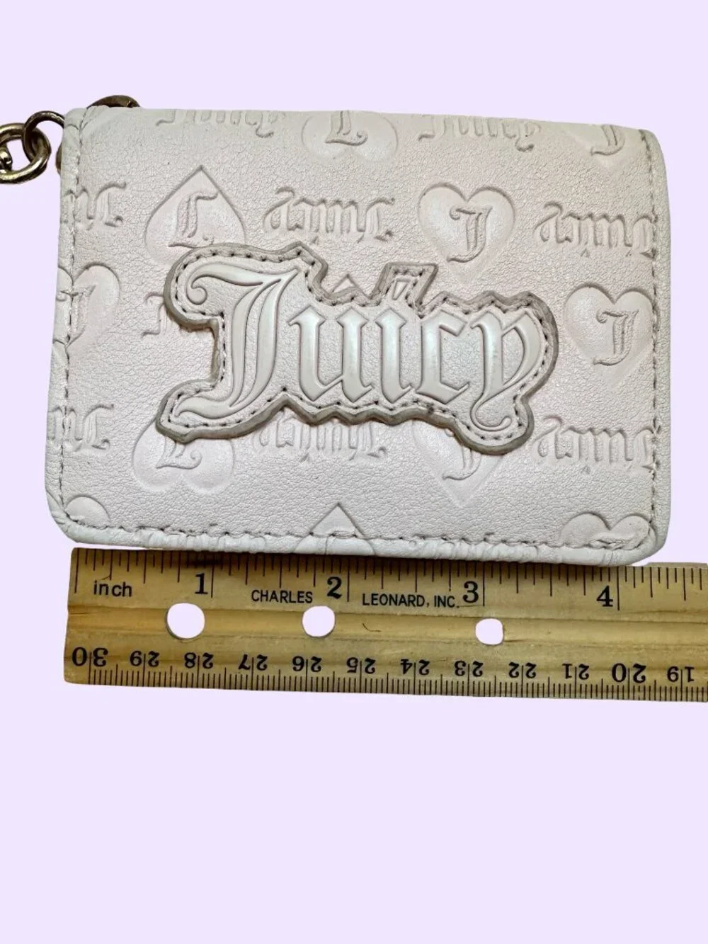 Y2K Juicy Couture Upgrade U Card Case Wallet Powder Pink Blush Heart Keyring